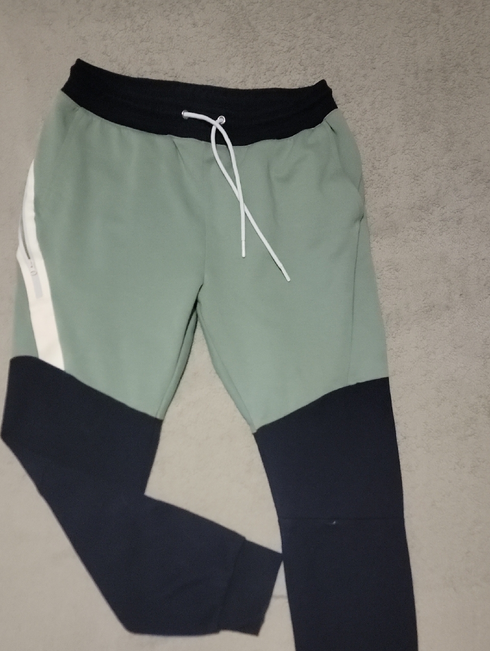 Colorblock Joggers in Sage Green and Black